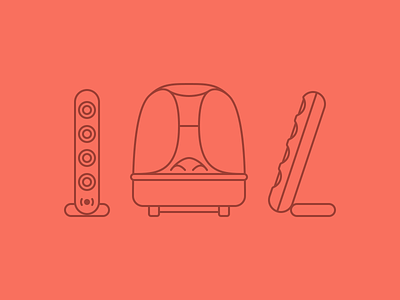 Soundsticks flat icon illustration line speakers