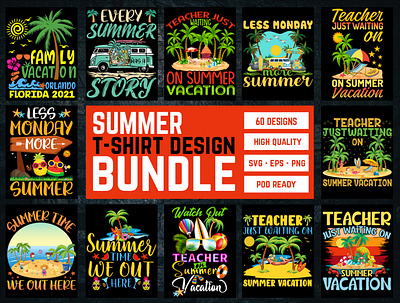 Summer T-Shirt Design Bundle graphic design jeans