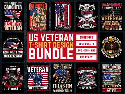 US Veteran T-Shirt Design Bundle