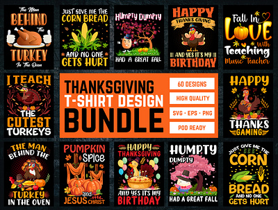 Thanksgiving T-Shirt Design Bundle branding custom shirt design thanksgiving thanksgiving day