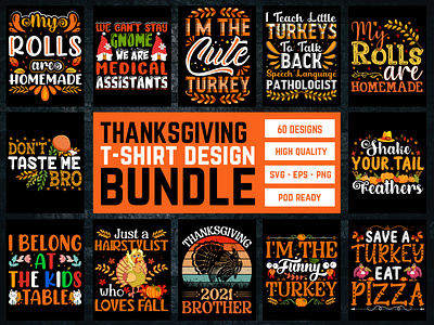 Thanksgiving T-Shirt Design Bundle