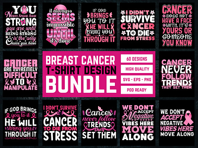 Breast Cancer T-Shirt Design Bundle