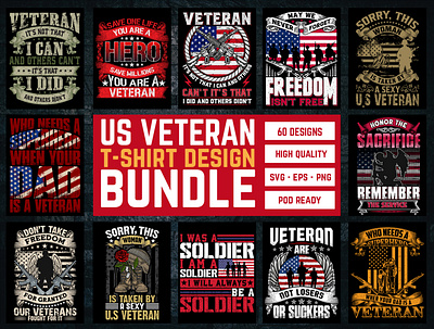 US Veteran T-Shirt Design Bundle adventure army tshirts design graphic design illustration tshirt design tshirts us veteran us veteran tshirts usa vector veteran veteran design