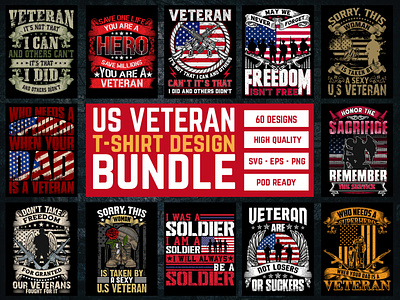 US Veteran T-Shirt Design Bundle