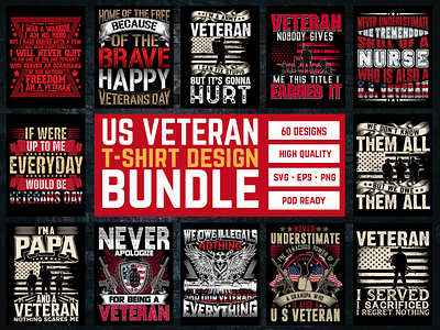 US Veteran T-Shirt Design Bundle