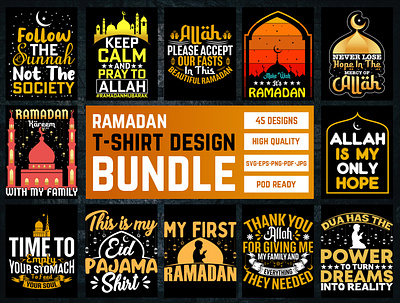 Ramadan T-Shirt Design Bundle adventure design graphic design illustration ramadan ramadan svg ramadan tshirts tshirt tshirts