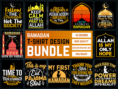 Ramadan T-Shirt Design Bundle adventure design graphic design illustration ramadan ramadan svg ramadan tshirts tshirt tshirts