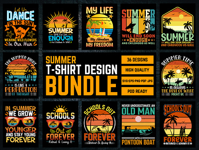 Summer T-Shirt Design Bundle graphics design summertime van life t shirt