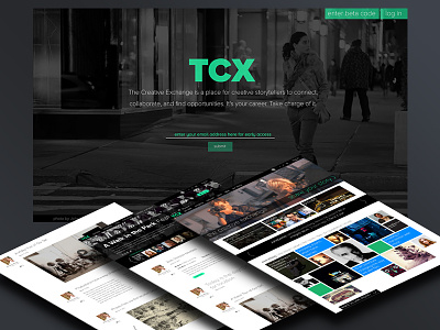 TCX - The Creative Exchange social start up ui ui design ux web design website