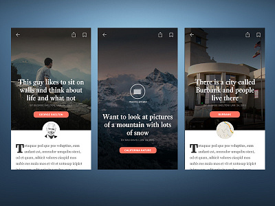 News App - Article Landing Screens