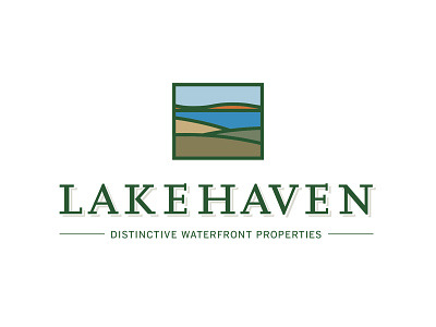 Lakehaven Properties blue branding classic cvetan design green illustration lake landscape logo milwaukee real estate typography vector water waterfront wisconsin