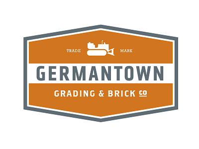 Germantown Grading & Brick Company badge logo branding cvetan design illustration landscape logo milwaukee orange trademark typography vector
