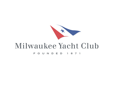 Milwaukee Yacht Club Logo Refresh blue boat branding graphic design illustration logo mi milwaukee red typography vector yacht