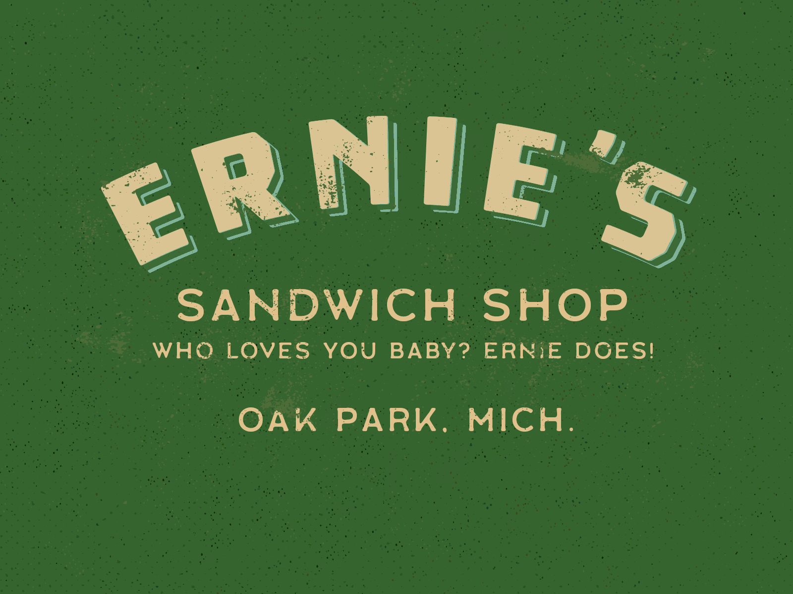 Ernie's Sandwich Shop branding cvetan deli design detroit food green illustration logo milwaukee oak park sandwich typography vector