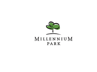 Millennium Park logo branding brush brush stroke cvetan design development formal green illustration logo milwaukee offset real estate real estate logo serif stroke tree typography vector