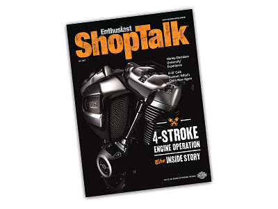 ShopTalk branding cover cvetan engine harley davidson illustration lock up magazine typography