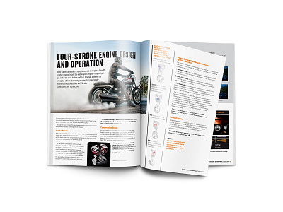 four stroke article branding cvetan engine harley davidson illustration magazine milwaukee motorcycle photoshop technical typography