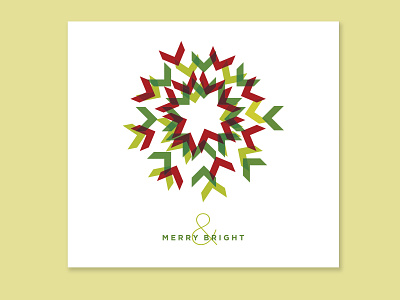 Merry and Bright Corporate Holiday Card ampersand bright chevron copy writing corporate cvetan department store green holiday holiday card illustration illustrator merry retail seasonal sparkle star burst typography vector
