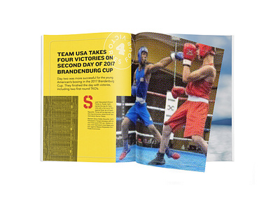Jared Anderson magazine article article boxing brandenburg cup cvetan illustration magazine milwaukee photoshop sport team usa typography