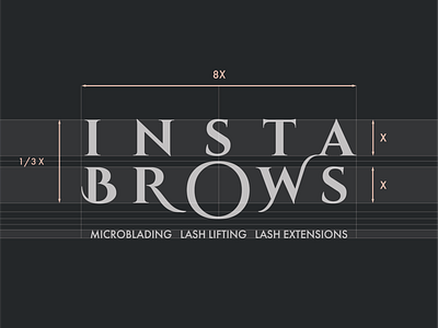 InstaBrows Wordmark beauty branding dark eyebrow lashes logo a day logogrid logoinspiration luxury typography wordmark