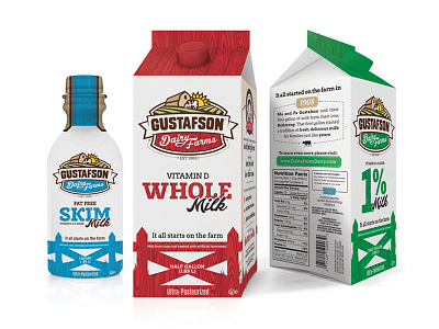 Gustafson Packaging artdirection dairyfarms design graphicdesign illustration melmocreative milkproducts packaging rebrand