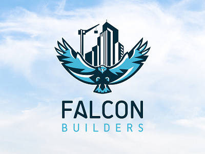 Falcon Builders Logo Design (Concept) bird brand identity branding builders building business construction design falcon identity illustration logo logo mark skyscraper