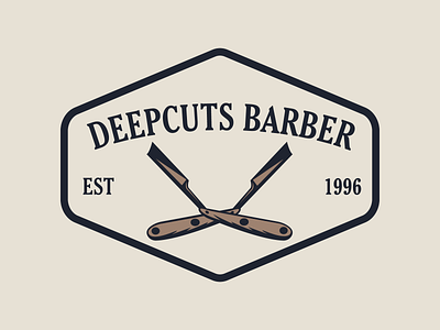 Deep Cuts Barber - Logo Design barber barbershop branding creative design illustration illustrator logo logo design logo mark logodesign logotype mark minimal symbol vector