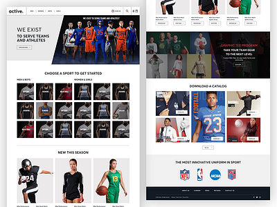 Active Sports Wear Website - Homepage