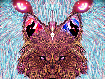 Wolf design illustration