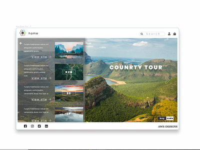 Country Tour Landing page web-design