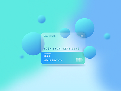 Online banking card design for Mastercard app glass effect glass morphism graphic design online banking web design