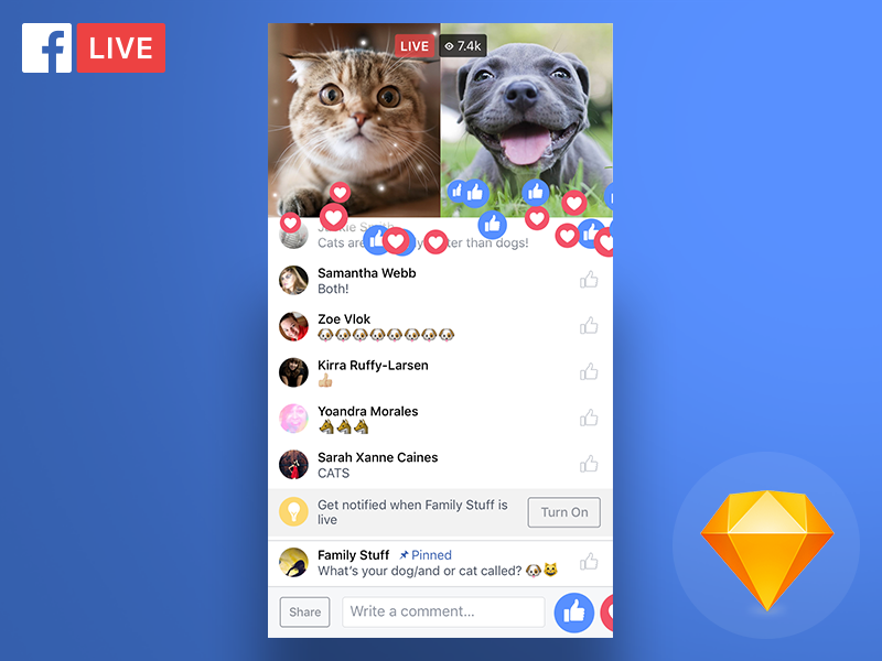 Download Facebook Live Sketch Freebie by Joe Pascavage on Dribbble