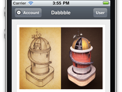 Dabbble app dribbble iphone ui wip