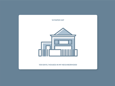 100 days houses in my neighborhood - #1 Paper Hat 100 days houses icon illustration