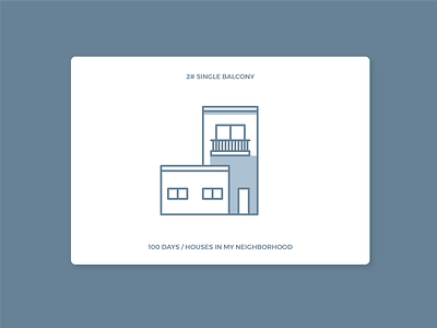 100 days of houses in my neighborhood - #2 Single Balcony daily 100 house icon houses icon illustration