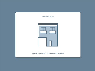 100 days of houses in my neighborhood - #4 Two Floors daily 100 houses icon illustration