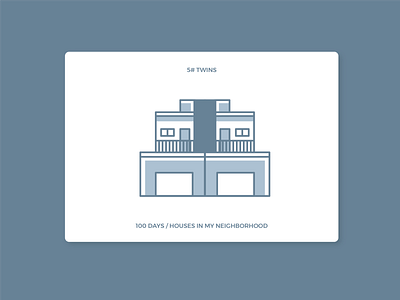 100 days of houses in my neighborhood - #5 Twins daily 100 house icon illustration