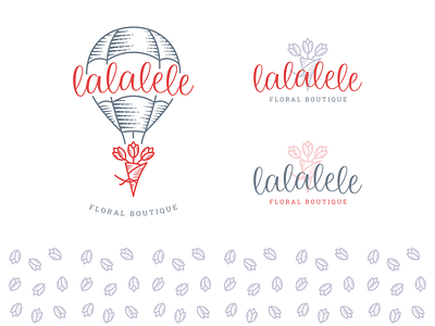 Lalalele Flower Boutique air balloon bouquet boutique brand branding calligraphy decoration events flower flowers hand lettering hot air balloon illustration lettering logo pattern tulip tulips wedding