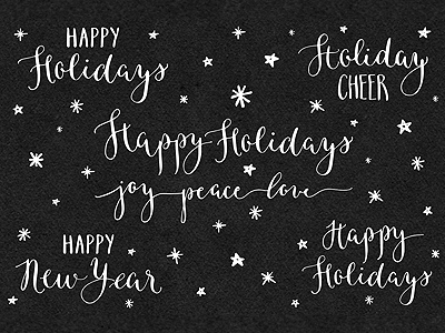 Holiday Calligraphy Set calligraphy cheer christmas hand drawn holiday joy lettering love new year typography