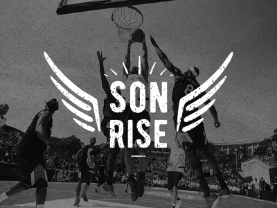 Son Rise Logo grunge handdrawn hipster minimalistic project retro rise scratch sport sun wings