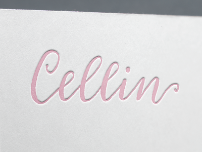 Cellin Logo brand calligraphy custom elegant handmade lettering lingerie logo nude pink script underwear