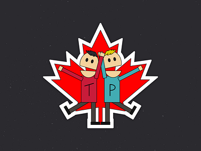 T&P Canada Sticker 2d canada cartoon drawing flat guy leaf logo maple minimalistic southpark sticker