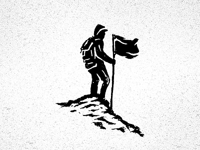 Extreme Camp Logo Concept backpack camp camping climb distorted extreme flag grunge hike logo man mountain
