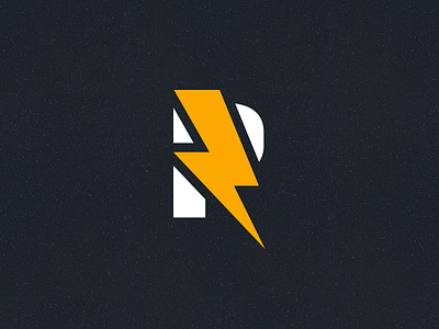 R battery charge lightning logo p r recharge thunder yellow