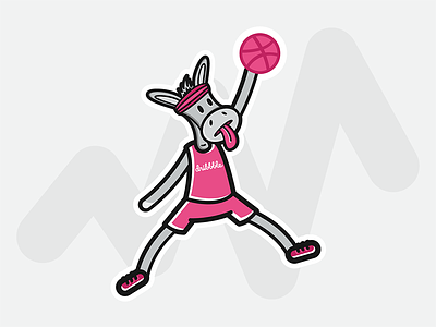 Air Mule ball basketball dribbble jordan jump mj mule notification pink sticker