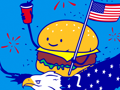 July4 burger eagle flag food