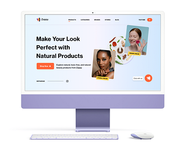 Ecommerce store Landing page beauty product cosmetic brand ecommerce hero page landing page makeup brand online shop online store skin care