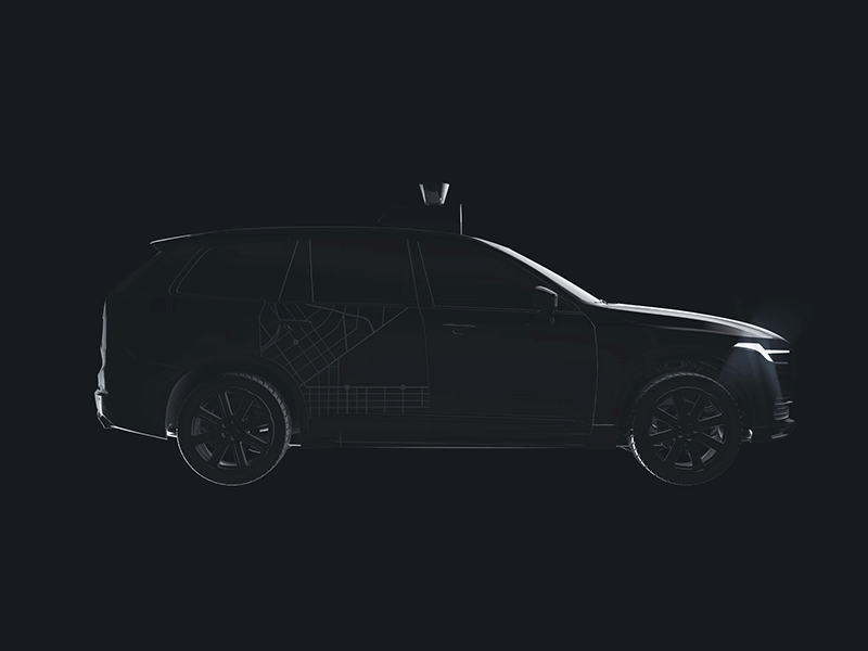 Self-Driving Uber Wireframe animation atg autonomous cars gif presentation self driving uber