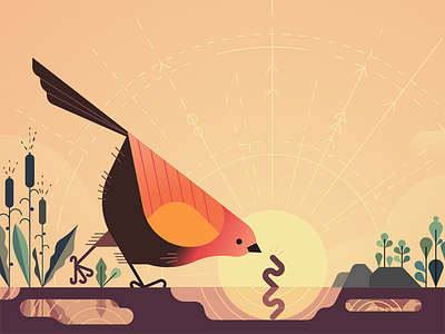 Early Bird design early bird illustration marketing morning sun sketch uber uber design warm worm