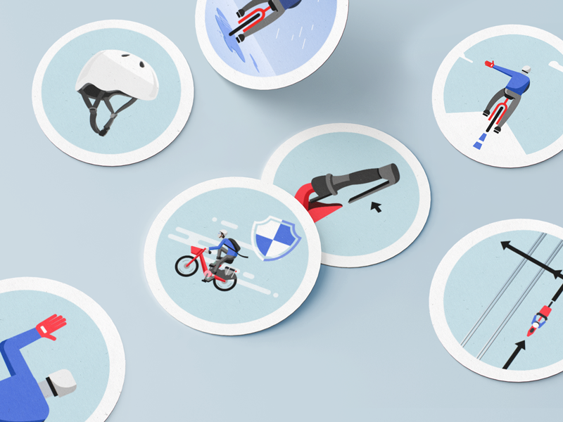 Uber Bike Stickers bike ebike electric illustration rider transportation uber uber bike uber design